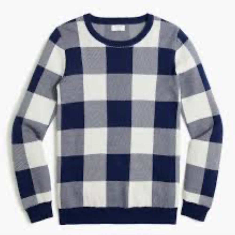 NWT J. CREW Teddie check sweater